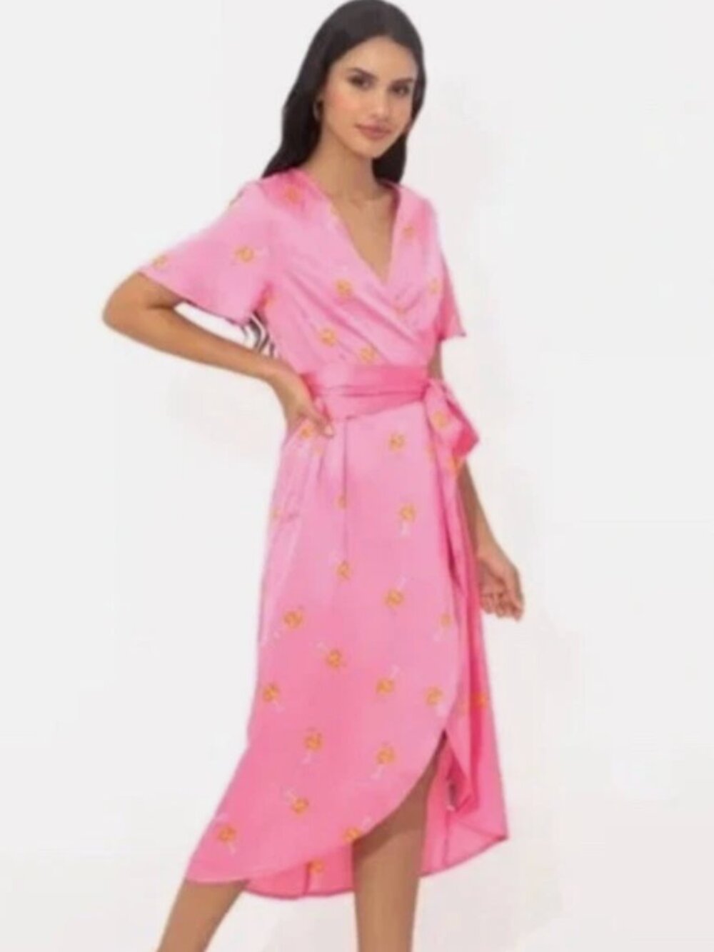 NWT Never Fully Dressed Spritz Wrap Dress Pink Size Large